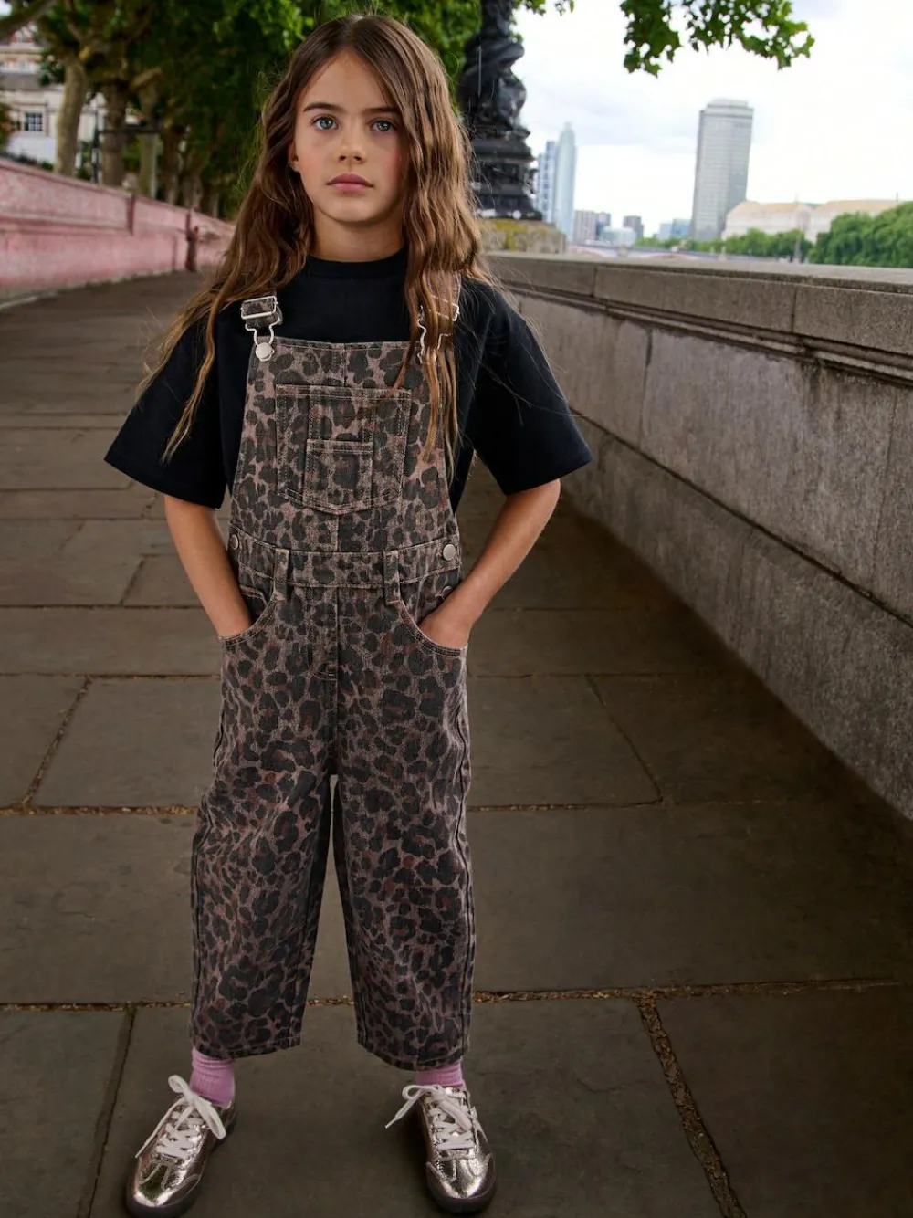 Next Chocolate Brown Animal Print Dungaree (3-16yrs)
