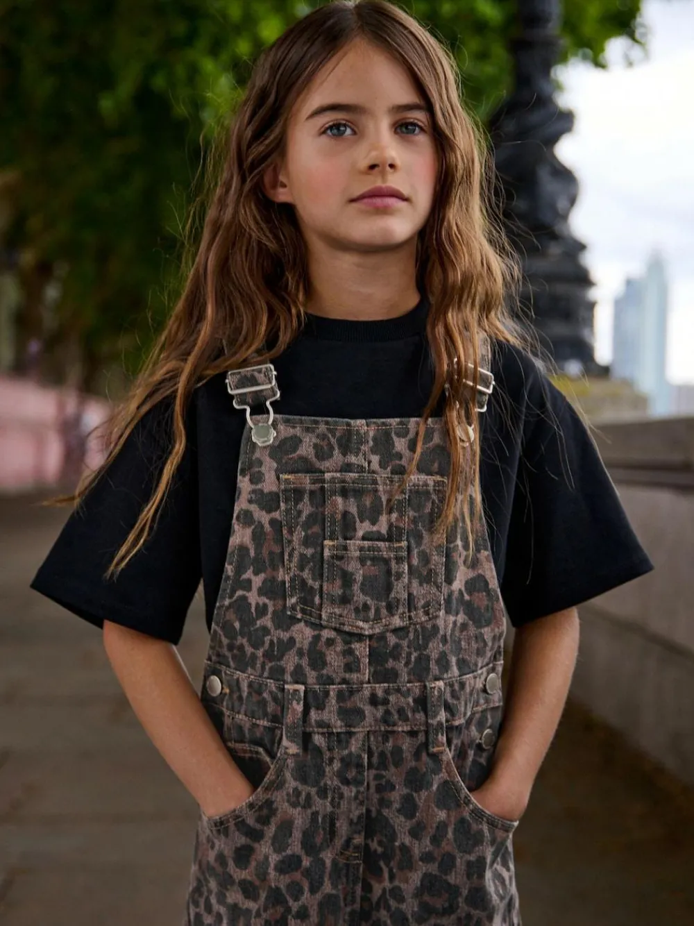 Next Chocolate Brown Animal Print Dungaree (3-16yrs)