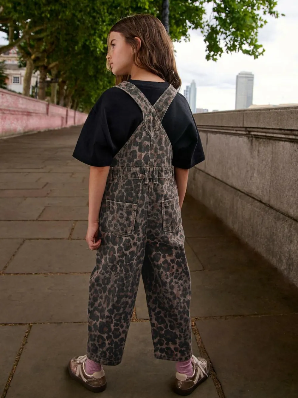 Next Chocolate Brown Animal Print Dungaree (3-16yrs)