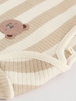 Next Chocolate Brown Baby Short Sleeve Bodysuits 5 Pack^BOY Bodysuits & Vests|Vests