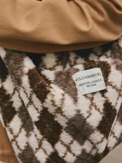 Discount Next Chocolate Brown Borg Argyle Shoulder Bag