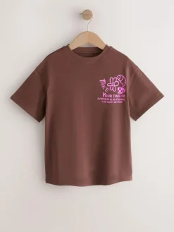 Best Next Chocolate Brown Cafe Oversized Graphic T-Shirts 3 Pack (3-16yrs)
