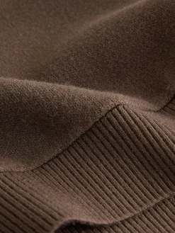 Next Compact Cosy Graphic Long Sleeve Hoodie Chocolate Brown