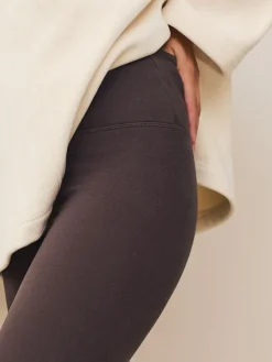 Hot Next Cosy Fleece Leggings Chocolate Brown