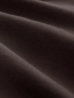 Best Next Cotton Rich Jersey Full Zip Funnel Neck Sweatshirt Chocolate Brown