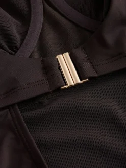 New Next Chocolate Brown Dd+ Wired Scoop Neck Tummy Control Swimsuit