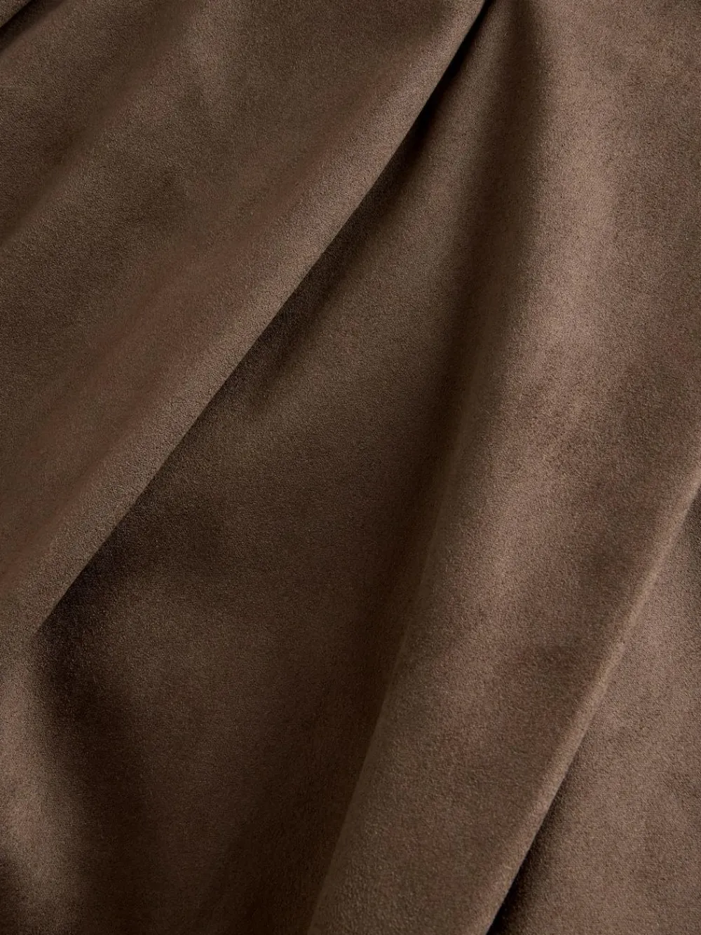 Next Chocolate Brown Faux Suede Midi Kilt Skirt^Women Skirts