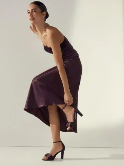 Next Forever Comfort® Satin Bow Block Heeled Sandals^Women Heels|Wide Fit & Extra Wide Fit