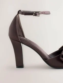 Next Forever Comfort® Satin Bow Block Heeled Sandals^Women Heels|Wide Fit & Extra Wide Fit