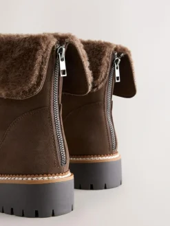 Next Forever Comfort® Faux Fur Cuff Ankle Boots^Women Wide Fit & Extra Wide Fit