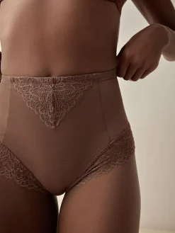 Next High Waist Brief Firm Tummy Control Shaping Briefs Chocolate Brown