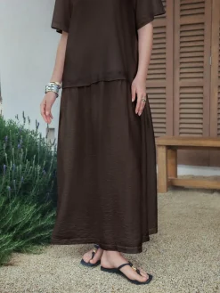 New Next Jersey Two In One T-Shirt Dress Chocolate Brown