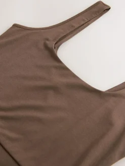 Next Jersey Waisted Summer Dress Chocolate Brown