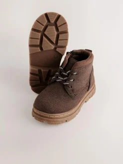 Next Chocolate Brown Lace-Up Boots^BOY Baby Boots|Boots