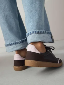 Next Chocolate Brown Lace-Up Trainers^Women Sneakers