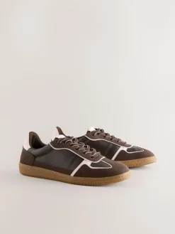 Next Chocolate Brown Lace-Up Trainers^Women Sneakers