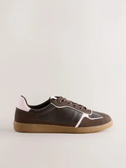 Next Chocolate Brown Lace-Up Trainers^Women Sneakers