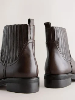 Discount Next Chocolate Brown Leather Forever Comfort® Chelsea Boots