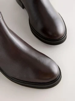 Discount Next Chocolate Brown Leather Forever Comfort® Chelsea Boots