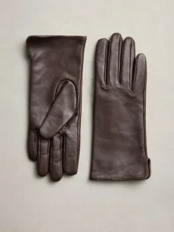 Outlet Next Chocolate Brown Leather Gloves