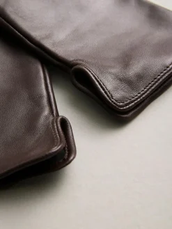 Outlet Next Chocolate Brown Leather Gloves