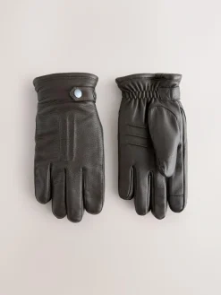 Online Next Leather Gloves Chocolate Brown