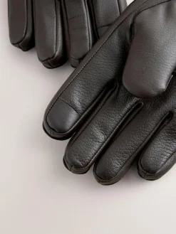 Online Next Leather Gloves Chocolate Brown