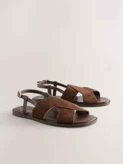 Next Standard/Wide Fit Stitched Slingback Sandals^Women Wide Fit & Extra Wide Fit