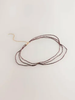 Next Metallic Skinny Tiered Beaded Belt^Women Belts