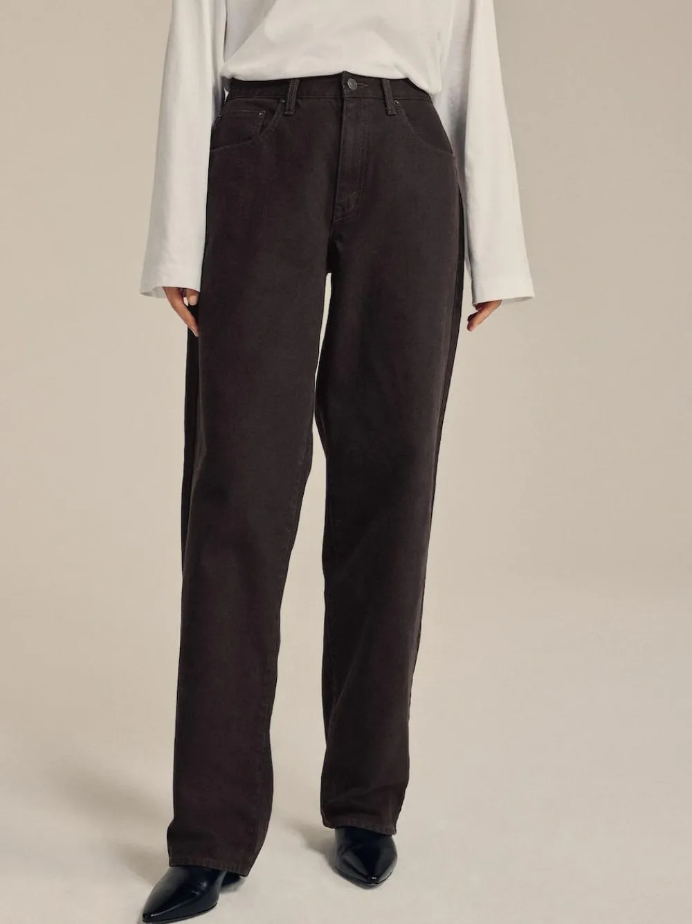 Discount Next Mid Rise Wide Leg Baggy Jeans Chocolate Brown