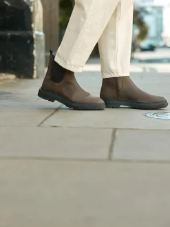 Discount Next Forever Comfort® Round Toe Chelsea Boots Chocolate Brown Oiled Leather