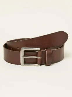 Best Fat Face Plain Leather Belt Chocolate Brown