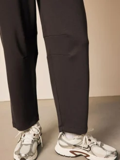 Online Next Premium Heavyweight Slinky Barrel Leg Joggers Chocolate Brown