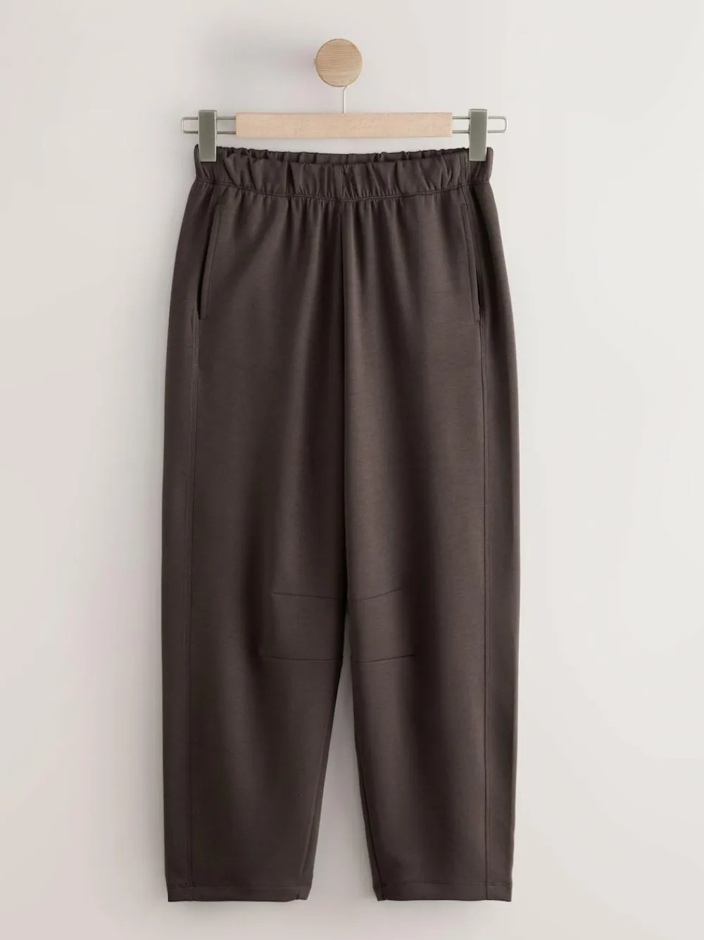 Online Next Premium Heavyweight Slinky Barrel Leg Joggers Chocolate Brown