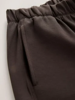 Online Next Premium Heavyweight Slinky Barrel Leg Joggers Chocolate Brown