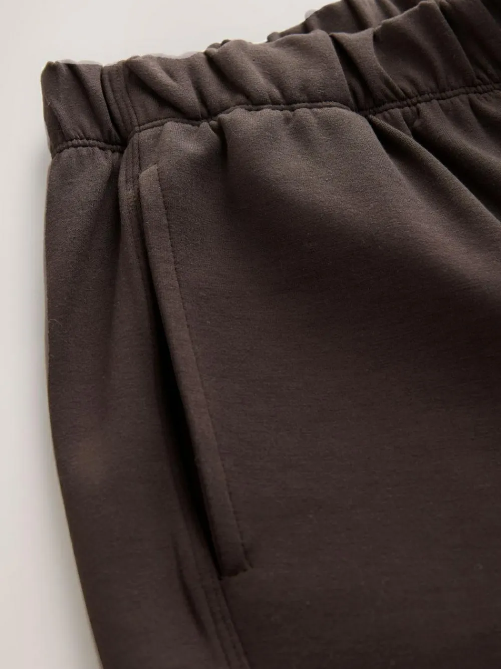 Online Next Premium Heavyweight Slinky Barrel Leg Joggers Chocolate Brown
