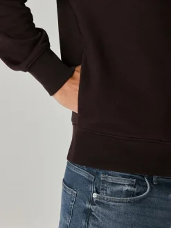 Outlet Next Chocolate Brown Quarter Zip Cotton Rich Jersey Sweatshirt