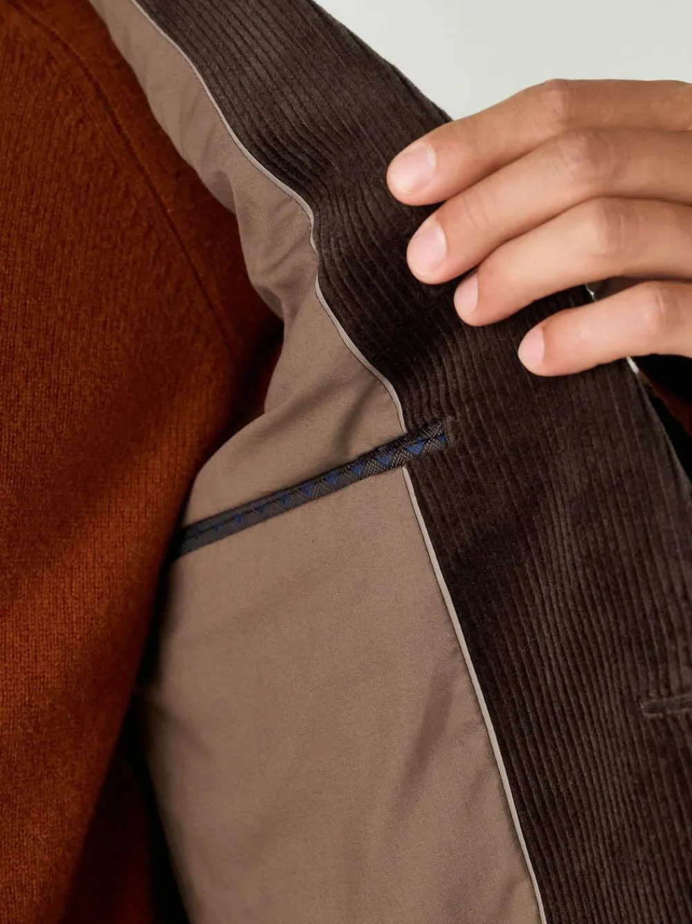 Discount Next Regular Fit Cord Blazer Chocolate Brown