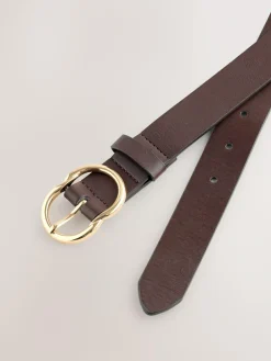 Next Chocolate Brown Regular PU Belt^Women Belts