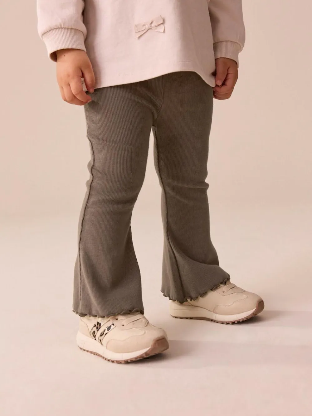 Online Next Chocolate Brown Rib Flare Leggings (3mths-7yrs)