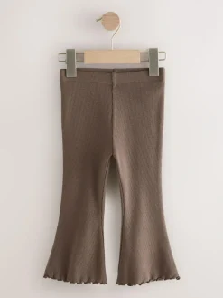 Online Next Chocolate Brown Rib Flare Leggings (3mths-7yrs)