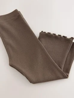 Online Next Chocolate Brown Rib Flare Leggings (3mths-7yrs)