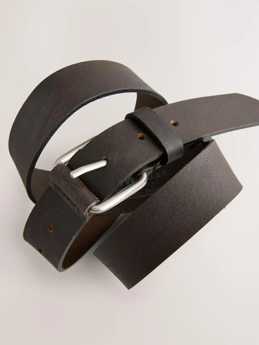 Online Next Roller Tab Casual Leather Belt Chocolate Brown