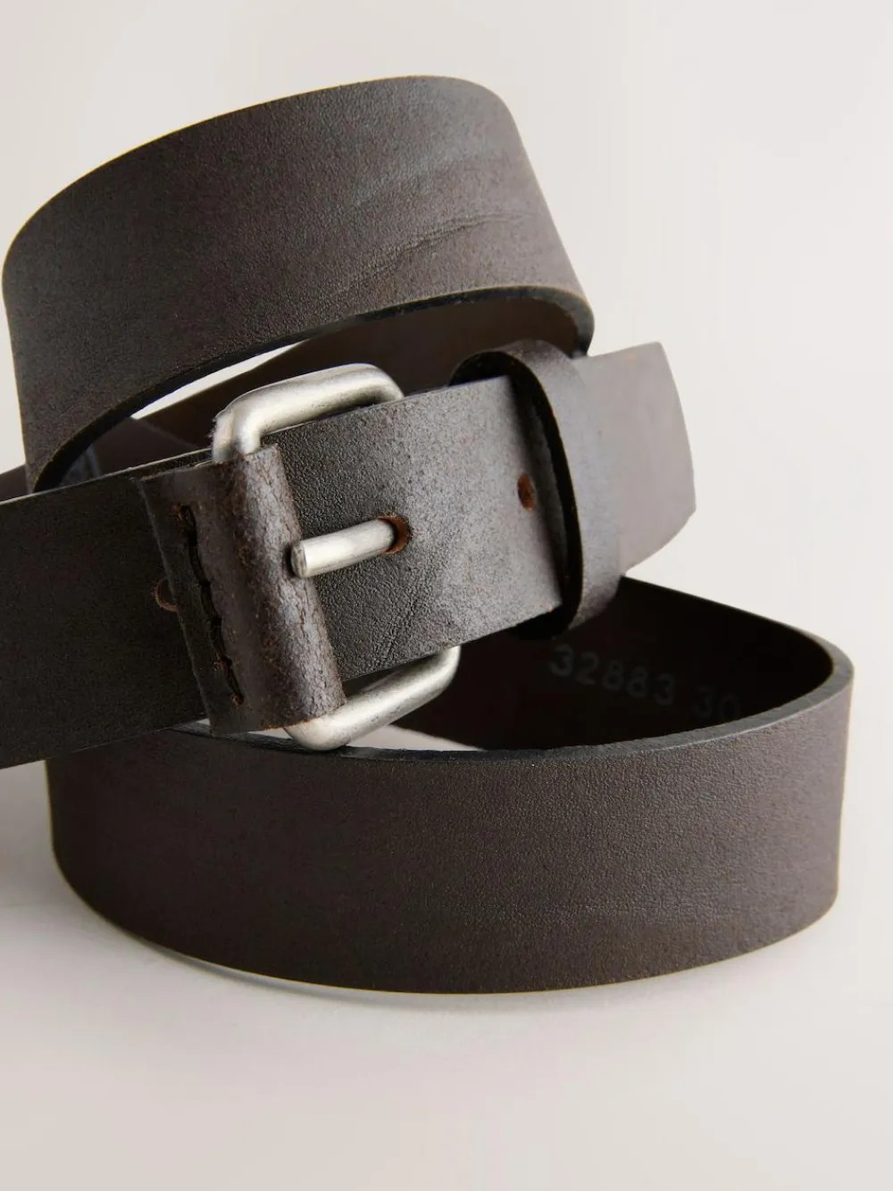 Online Next Roller Tab Casual Leather Belt Chocolate Brown