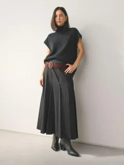 Hot Next Satin Belt with Diamante Buckle Chocolate Brown