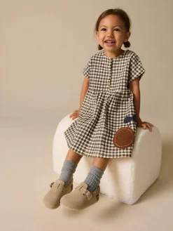 Next Chocolate Brown Short Sleeve Jersey Dress (3mths-7yrs)