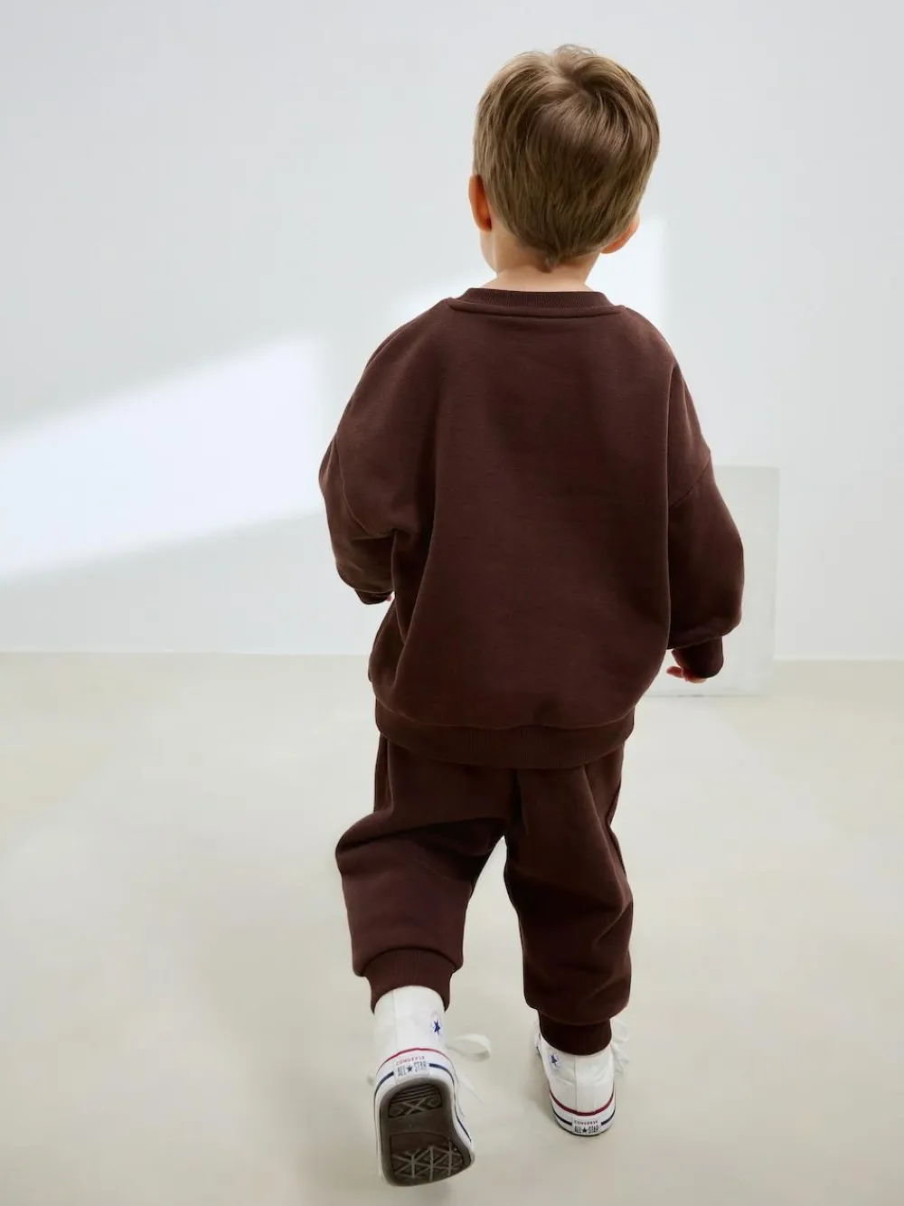 Online Next Single Printed Crew Neck Sweat Top & Joggers Set (3mths-7yrs) Chocolate Brown