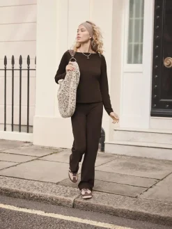 Next Soft Touch Rib Ruched Flare Leggings^Women Loungewear|Leggings & Sweatpants