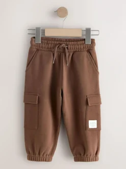 Outlet Next Soft Touch Jersey Utility Joggers (3mths-7yrs) Chocolate Brown