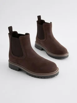 Next Standard Fit (F) Leather Warm Lined Chelsea Boots^BOY Boots|Boots